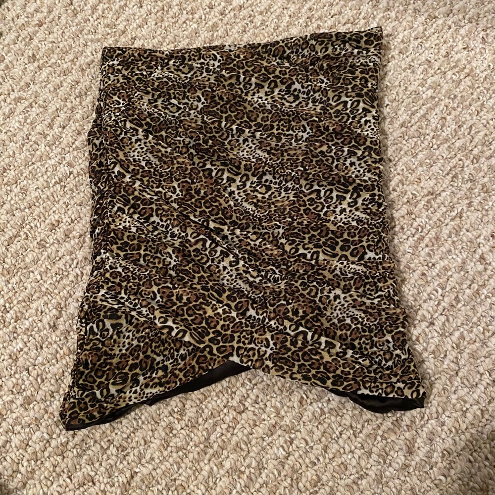 BEBE Animal Print Asymmetrical Skirt